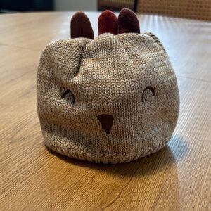 NWOT Carter's Beige Knit Hat with Cute Animal Face